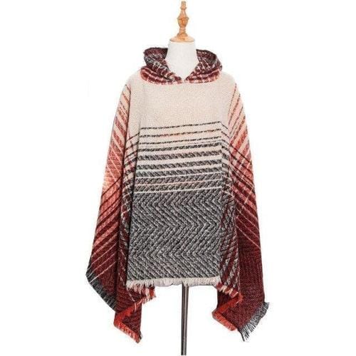 Fein gestreifter Damenponcho