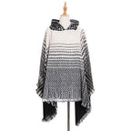 Fein gestreifter Damenponcho