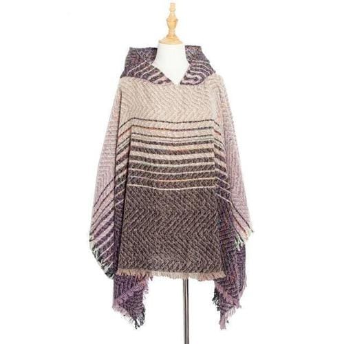 Fein gestreifter Damenponcho
