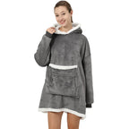 Fleece-Katzenponcho mit Kapuze und Kängurutasche