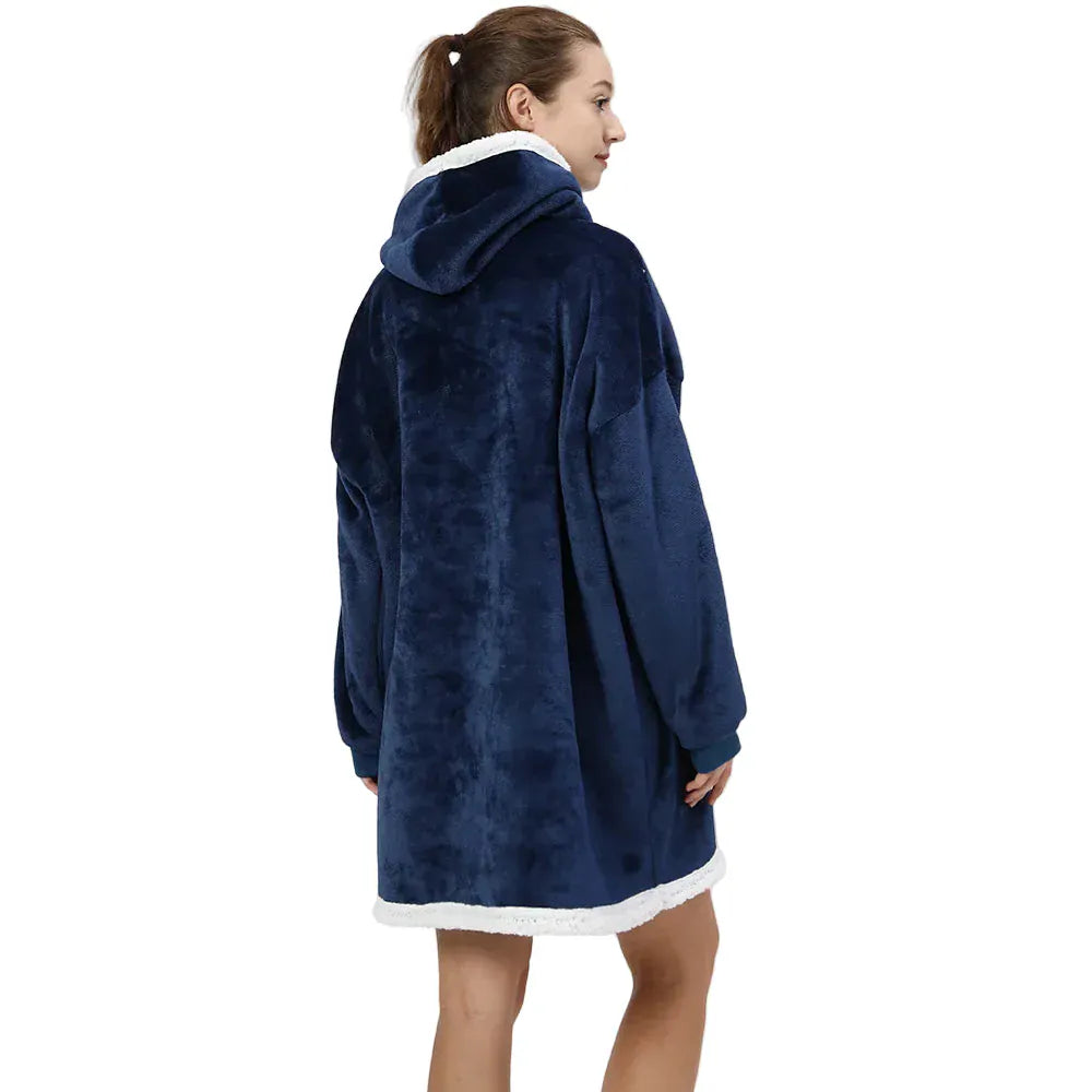 Fleece-Katzenponcho mit Kapuze und Kängurutasche