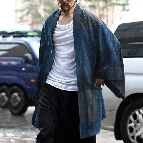Fleece-Deckenponcho für Herren