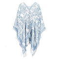 Geblümter Damen-Poncho aus Kaschmir