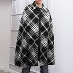 Karierter Winterponcho für Herren