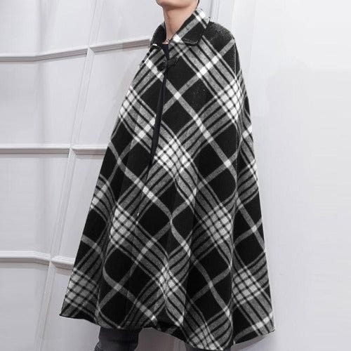 Karierter Winterponcho für Herren