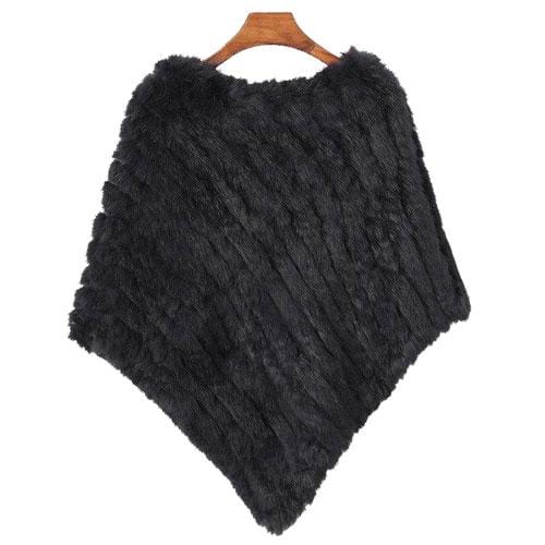Gestreifter Pelz-Damenponcho