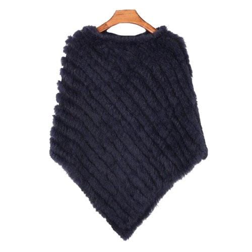 Gestreifter Pelz-Damenponcho