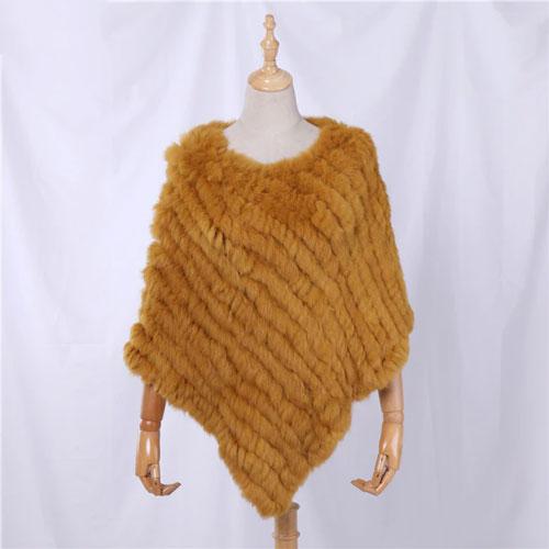 Gestreifter Pelz-Damenponcho