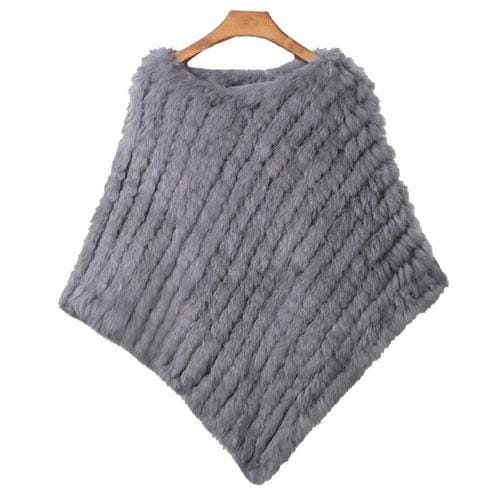 Gestreifter Pelz-Damenponcho