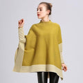 Gestreifter Damen-Poncho aus Kaschmir