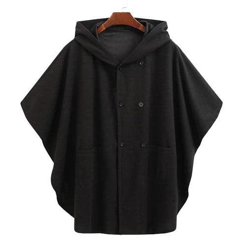 Poncho-Umhang für Herren mit Kapuze