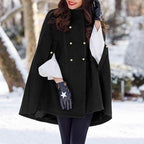 Poncho-Jacke für Damen mit Knöpfen