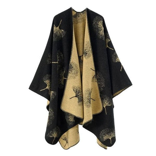 Baumwollponcho mit bunten Motiven
