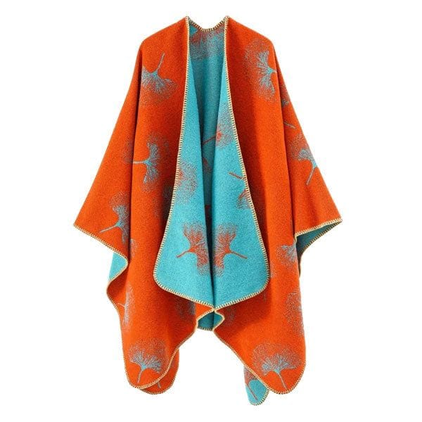 Baumwollponcho mit bunten Motiven