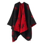 Baumwollponcho mit bunten Motiven