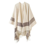 Winterponcho für Damen aus Baumwolle