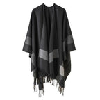 Winterponcho für Damen aus Baumwolle