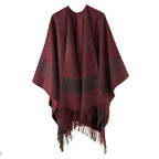 Winterponcho für Damen aus Baumwolle