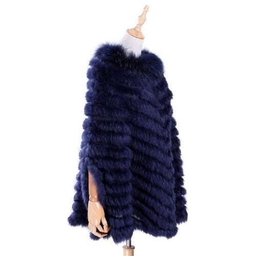 Kurzer Damenponcho mit Fell