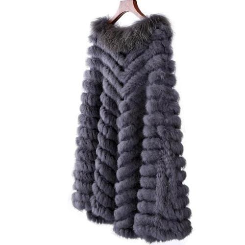 Kurzer Damenponcho mit Fell