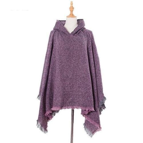 Langer melierter Damenponcho