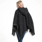 Langer melierter Damenponcho