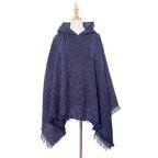 Langer melierter Damenponcho