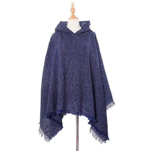 Langer melierter Damenponcho