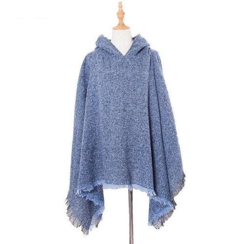 Langer melierter Damenponcho