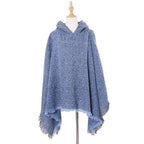Langer melierter Damenponcho