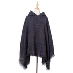 Langer melierter Damenponcho