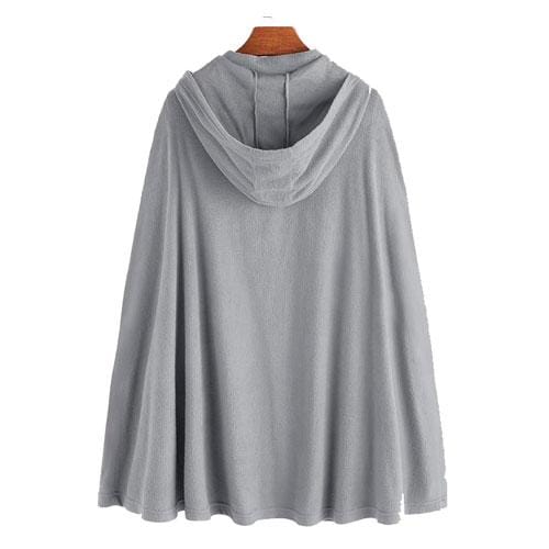 Langer Herrenponcho mit Kapuze