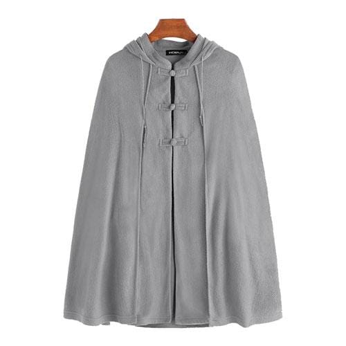 Langer Herrenponcho mit Kapuze