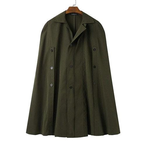 Langer Herrenponcho mit Knöpfen