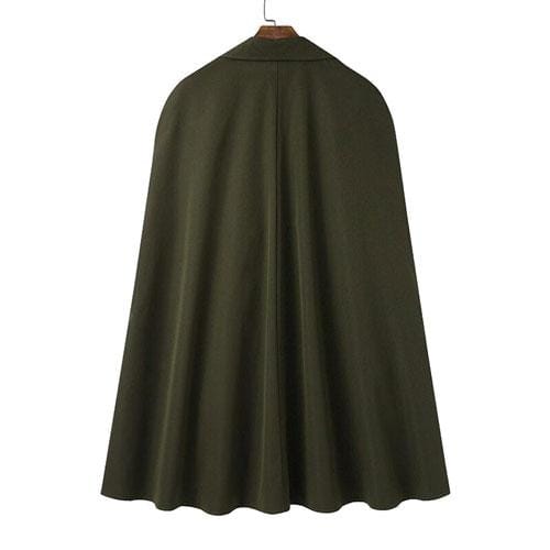 Langer Herrenponcho mit Knöpfen
