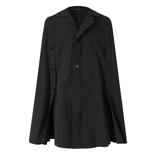 Langer Herrenponcho mit Knöpfen
