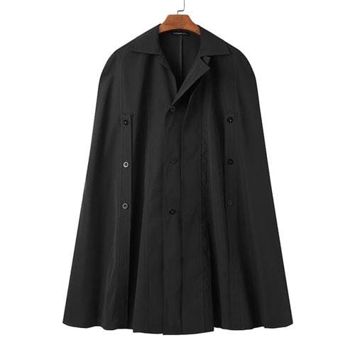 Langer Herrenponcho mit Knöpfen