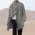 Maritimer Herrenponcho mit feinen Streifen