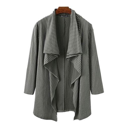 Maritimer Herrenponcho mit feinen Streifen