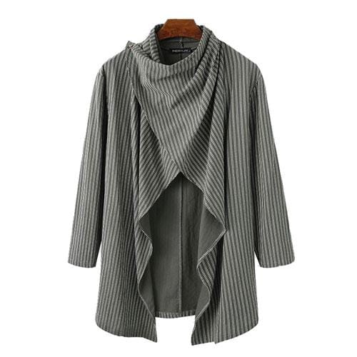 Maritimer Herrenponcho mit feinen Streifen