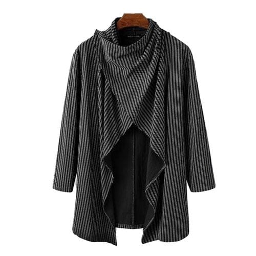 Maritimer Herrenponcho mit feinen Streifen