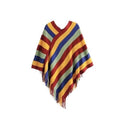 Mexikanischer gestreifter Damenponcho