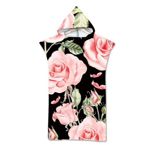 Mikrofaser-Surf-Poncho mit Blumen