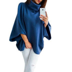 Karierter Damen-Poncho mit Stehkragen