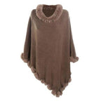Karierter Poncho für Damen, Kaschmir