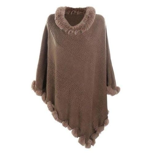 Karierter Poncho für Damen, Kaschmir