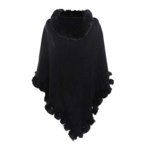 Karierter Poncho für Damen, Kaschmir