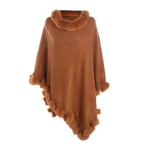 Karierter Poncho für Damen, Kaschmir