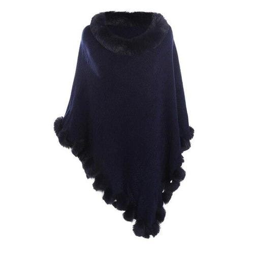 Karierter Poncho für Damen, Kaschmir