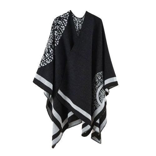 Karierter Winterponcho für Damen